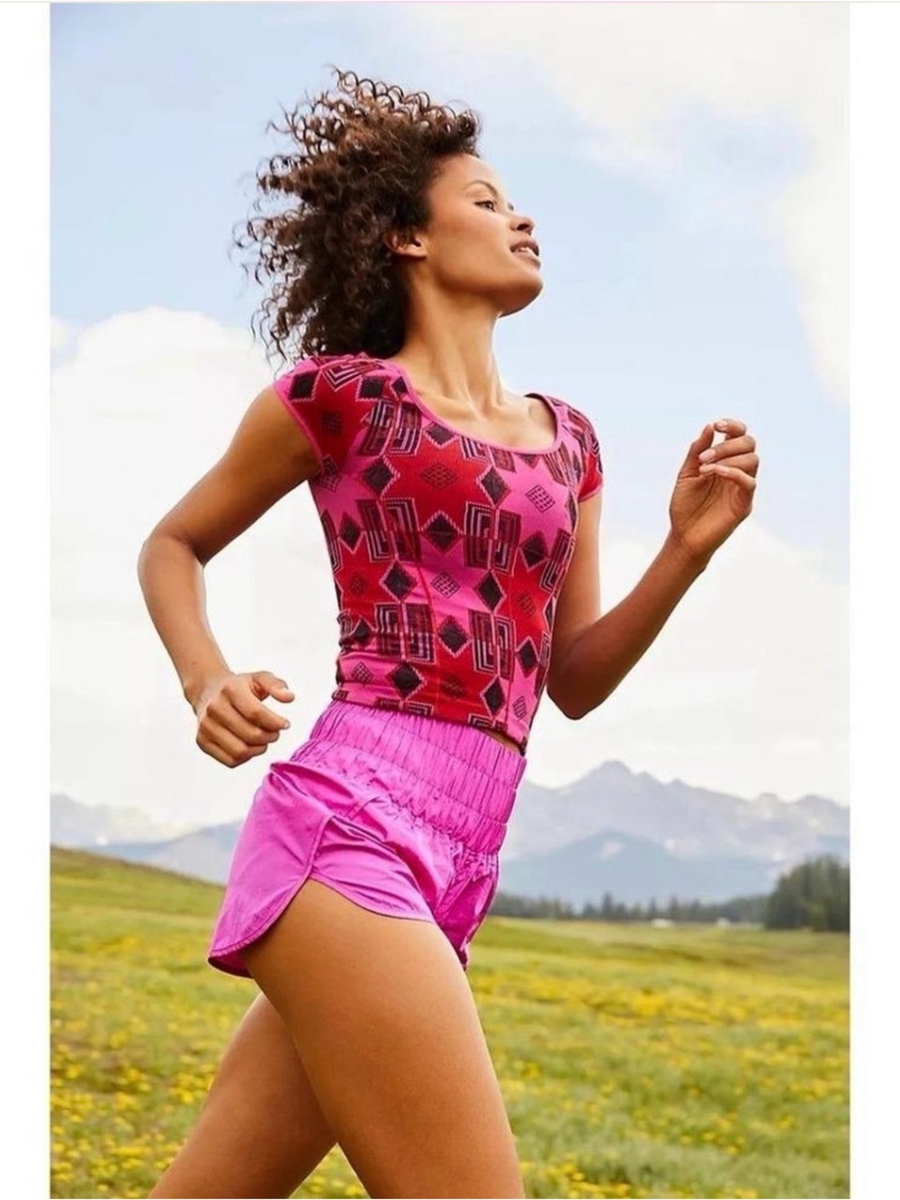 Free People FP Way Home Athletic Shorts in Color Magenta Small